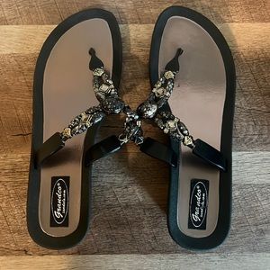 Grandco Black Beaded Sandal Size 11
